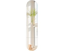 Plakspiegels - 4 Stuks - Flexibele Klevende Spiegel - Muurspiegelstickers - Acryl - Wandspiegel - voor Muren, Slaapkamer, Badkamer, Kast - 120*30cm