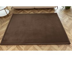Plamiloy Speelmat Baby 200 x 150 x 2,5 cm – Memory Foam Kinder Speelkleed met Antislip Onderkant – Zacht Fluweel Tapijt voor Babykamer – Bruin
