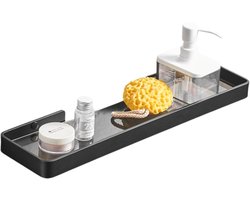 Planchet 45cm - Zwart - Badkamerplank - RVS - Wastafel Glas - Wandplank Badkamer - Sanitair