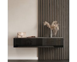 Planetmöbel - Garderobekast 160 cm - Zwart - Hangend of staand - Met softclose demping