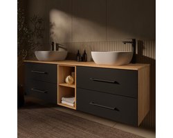 Planetmöbel LUX Dubbel Badmeubel 170 cm 2x Wastafel 42 cm Wit