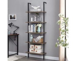 Plank-Iron Art Rack vloer tot plafond woonkamer slaapkamer decoratierek met meerlagige muur leunend rek