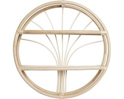 Planken DKD Home Decor Voor aan de muur Natuurlijk Rotan 2 Planken (60 x 14 x 60 cm)