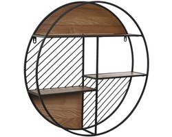 Planken Home ESPRIT Zwart Natuurlijk Metaal Hout MDF 60 x 12 x 60 cm Voor aan de muur