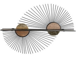 Planken Home ESPRIT Zwart Natuurlijk Metaal Hout MDF 70 x 12 x 51 cm Voor aan de muur