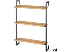 Planken Max Home Ijzer Hout MDF 40 X 55 X 12 cm (4 Stuks)