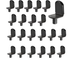 Plankpennen - Glazen steunen - Meubels verstevigen - Met rubberen huls - 60 stuks - Zwart