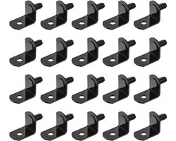 Planksteunpennen 5 mm - L-vormige steunhouders - zwart - ideaal voor meubels, kasten en accessoires - 40 stuks - m-winkel
