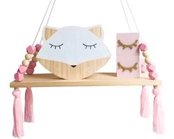 plankwand met kraatjes- Wit en Roze - Decoratie
