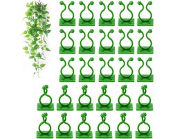 Plant Clips - 100 stuks - Plantenclips - Plant Steun - Kabel Organizer - Plantenclips Voor Aan De Muur - Bevestigingsclips voor klimwanden - Herbruikbaar - Tractie voor binnen- en buitendecoratie - Zelfklevend - Groen