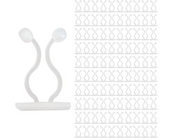 Plant Clips - 100 stuks - Plantenclips - Plant Steun - Kabel Organizer - Plantenclips Voor Aan De Muur - Bevestigingsclips voor klimwanden - Herbruikbaar - Tractie voor binnen- en buitendecoratie - Zelfklevend - Wit