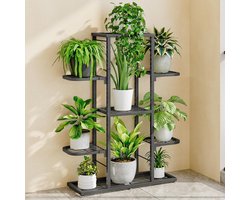 Plant Stand 5 Levels Metal Indoor Outdoor Multi-Layer Flower Rack Plant Stairs Corner Shelf Standing for Garden Balcony Decoration Dark Grey