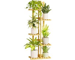 Plant Stand 5 Tiers 6 Potted Bamboo for Indoor Plants | Corner Shelf Tiered Holder for Multiple Plants