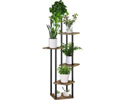 Plant Stand 6 Tier Indoor Metal Flower Shelf for Multiple Plants in Black - Ideal for Patio Garden, Living Room, Balcony, Bedroom