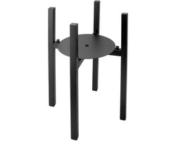 Plant Stand Flower Stand - Metal Adjustable Width 20-30 cm for Indoor and Outdoor Use (Black)