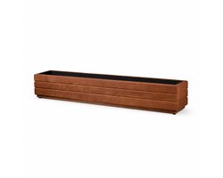 Plant&Bak Balkonbak Vurenhout L110 × B17 × H17 cm – Smalle Houten Plantenbak voor Balkon & Reling – Notenbruin