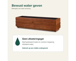 Plant&bak Balkonbak Vurenhout L70 × B17 × H17 cm – Smalle Houten Plantenbak – Notenbruin