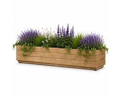 Plant&Bak Balkonbak Vurenhout L90 × B17 × H17 cm – Smalle Houten Plantenbak voor Balkon & Reling – Honingeiken