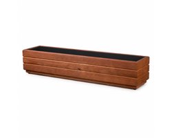 Plant&Bak Balkonbak Vurenhout L90 × B17 × H17 cm – Smalle Houten Plantenbak voor Balkon & Reling – Notenbruin