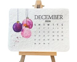 Plantbare Jaarkalender 2026 - 12 Maanden Afbreekbaar Papier voor Thuis & Kantoor