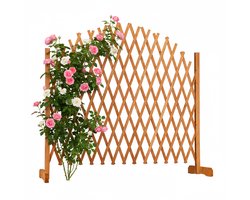 Planten klimrek - hout - uitschuifbaar - 37 - 200 cm - trellis - oranje