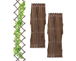 planten klimrek set van 3 - uitschuifbaar - 180 cm - hout - trellis - bruin
