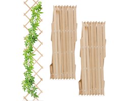 planten klimrek - uitschuifbaar - set van 3 - 180 cm - trellis - onbehandeld hout
