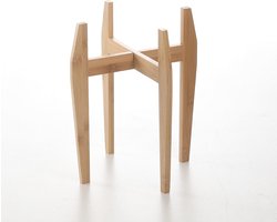Planten Standaard voor Binnen - Bamboe houten - Plant Houder - Krukje en Tafel voor Bloem Potten tot 15.5Ø Cm.