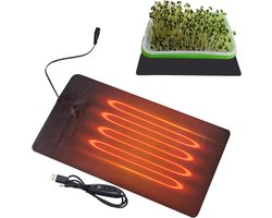 Planten Verwarmingsmat,USB Aangedreven Waterdichte Verwarming | Binnen Leren Plant Groei Warmer,Voor Koude Grond Winter Binnen Buiten Tuinieren Broeikas Hydroponisch Wortelstekken Kieming