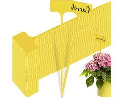 Plantenaanduidingen T-type - Plantenlabels Etiketten - Planten Beheren - Waterdicht en Herbruikbaar - 50 stuks - Geel