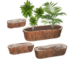 plantenbak - 4 groottes - hout - tuin - met folie - balkonbak