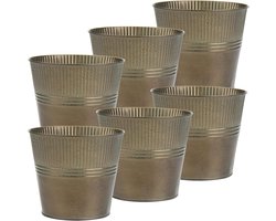 Plantenbak - Bak voor planten Oairse 6 stuks buiten plantenpotten-zink-tuin metalen plantenpotten-vintage ronde emmer-bloempot-rustieke container-huisdecoratie.