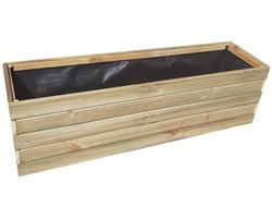 Plantenbak bloembak balkonbak grenen hout geïmpregneerd 119x33x36cm handgemaakt.
