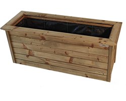 Plantenbak bloembak balkonbak grenen hout geïmpregneerd 88x33x43cm - rustiek - handgemaakt - duurzaam - zwaar