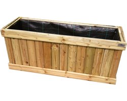 Plantenbak bloembak balkonbak grenen hout geïmpregneerd 98x33x43cm - verticaal - handgemaakt - duurzaam - zwaar