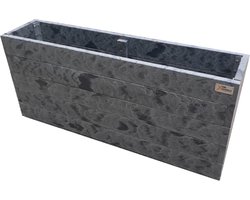 Plantenbak bloembak balkonbak grijs( gevlamd) kunststof 98x20x41cm - handgemaakt - duurzaam - zwaar