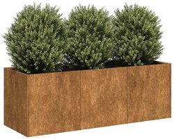 Plantenbak – Bloembak – Balkonbak – Plantenmand – Plantenschaal – Roestkleur – Weerbestendig Staal – 120x40x40 cm – Robuuste Industrieel Design