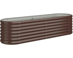 Plantenbak | Bloembak | Bloempot 152x40x36 cm gegalvaniseerd staal bruin