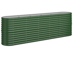 Plantenbak | Bloembak | Bloempot 224x40x68 cm gegalvaniseerd staal groen