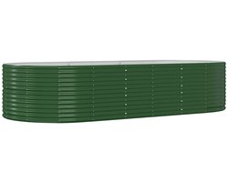 Plantenbak | Bloembak | Bloempot 291x140x68 cm gegalvaniseerd staal groen