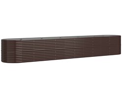 Plantenbak | Bloembak | Bloempot 440x80x68 cm gegalvaniseerd staal bruin