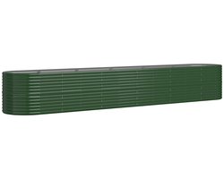 Plantenbak | Bloembak | Bloempot 440x80x68 cm gegalvaniseerd staal groen