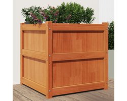 Plantenbak | Bloembak | Bloempot 60x60x60 cm massief grenenhout wasbruin