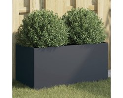 Plantenbak | Bloembak | Bloempot 62x30x29 cm staal antracietkleurig