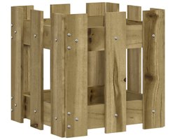 Plantenbak | Bloembak | Bloempot met hekontwerp 30x30x30 cm geïmpregneerd grenenhout