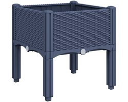 Plantenbak | Bloembak | Bloempot met poten 40x40x42 cm polypropeen blauwgrijs