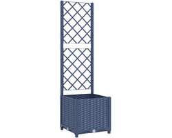 Plantenbak | Bloembak | Bloempot met trellis blauwgrijs 40x40x136 cm PP