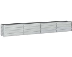 Plantenbak | Bloembak | Bloempot verhoogd 320x40x45 cm gegalvaniseerd staal zilver