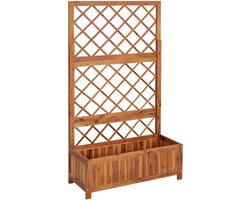 Plantenbak | Bloembak | Bloempot verhoogd met latwerk 85x38x150 cm massief acaciahout