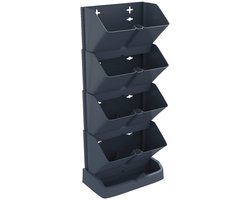 Plantenbak | Bloembak | Bloempotkenset 4 st verticaal polypropeen antracietkleur